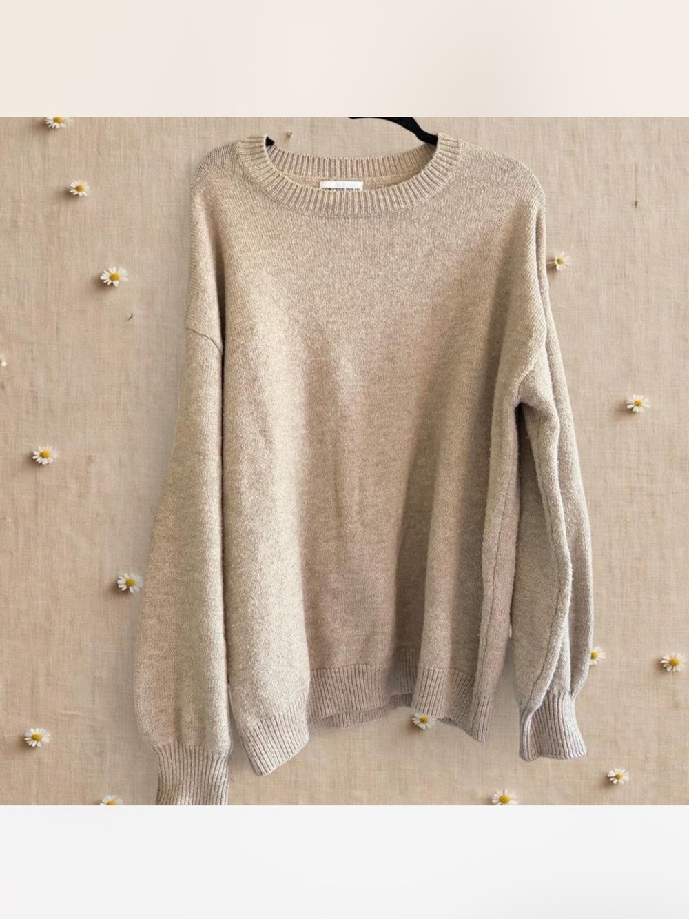 Princess Polly Oversized Crewneck Sweater - Beige